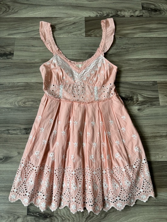 LoveShackFancy Dresses & Skirts - LoveShackFancy Mochi Cotton Eyelet Mini Dress in Pink Size 6